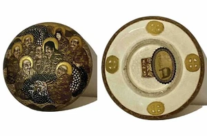 Antique Japanese Satsuma Hand Painted Porcelain Lidded Trinket • Pill Box - Picture 1 of 8