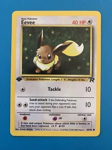 1ª Edición Eevee 55/82 Team Rocket Set Raro Tarjeta Pokémon De Colección - Casi Nuevo - Imagen 1 de 2