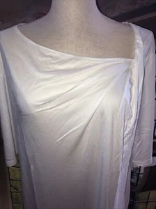 Chicos 3 XL NWT Alabaster Drape Front 3/4 Sleeve T-shirt $69 🧡 - Picture 1 of 6