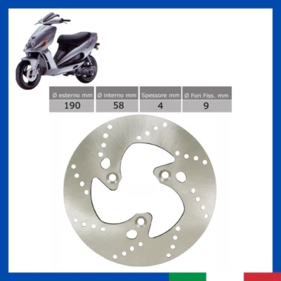 Disco freno anteriore MALAGUTI F15 F12 PHANTOM PEUGEOT BUXY SV GEO BETA ARK - Immagine 1 di 3