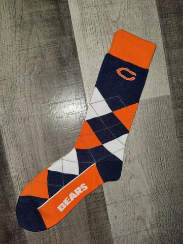 Chicago Bears Mens Argyle NFL Team Crew Dress Socks Large Cover