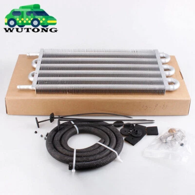 6 Rows Universal Aluminum Remote Transmission Oil Cooler Radiator Converter Kit - Imagem 1 de 4