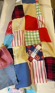 Vtg Unfinished Patchwork Crib Quilt Top Never Used 54” x 38” 6” Sq blocks - Picture 1 of 4