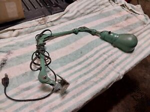 Vintage Fostoria Localite Foldable Industrial Shop Light Swing Arm Green Used