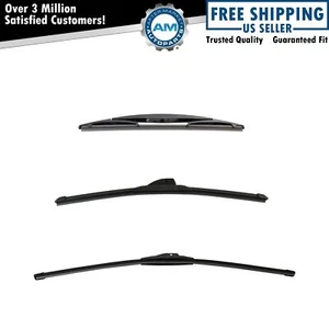 Trico Tech & Exact Fit Windshield Wiper Blade Front & Rear 3pc Set - Picture 1 of 4