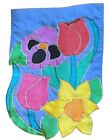11 x 16 Banner House Flag Spring Flowers Tulip Pansy Daffodil Summer Decor