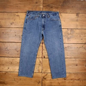 Jeans vintage Levis 505 38 x 26 lavado a la piedra recto azul rojo lengüeta denim - Imagen 1 de 9