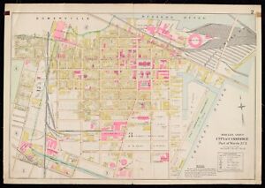 1900 MIDDLESEX COUNTY, MA, CAMBRIDGE WINTER ST - BDWAY & HARDING-RIVER ATLAS MAP