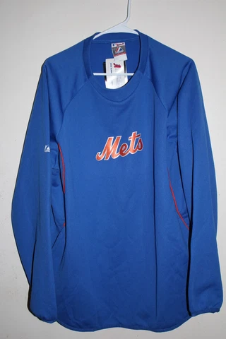 NY Mets Majestic L Thermal Base Warm Up Pull Over Long Sleeve  NWT Cover