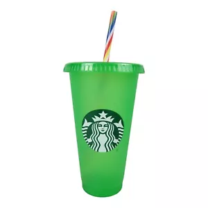 Rare HTF 2023 New Europe Green Starbucks Reusable Cold Cup Tumbler Venti 24 oz - Picture 1 of 6