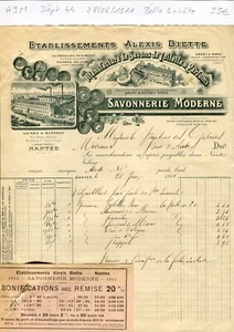 Dépt 44 - Nantes Rue Beauséjour - Belle Entête d'une Parfumerie Savonnerie 1919 - Bild 1 von 1
