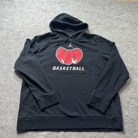 Chicago Bulls Jordan Nike Hoodie Sweatshirt Men XL Black Fleece Pullover Cover