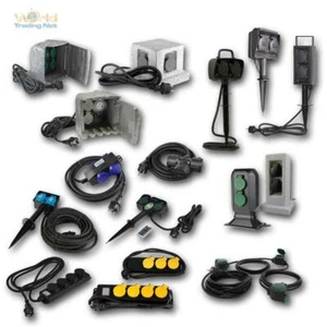 Gartensteckdosen 2/4-fach versch Typen Außensteckdose Garten Verteiler Steckdose - Bild 1 von 38