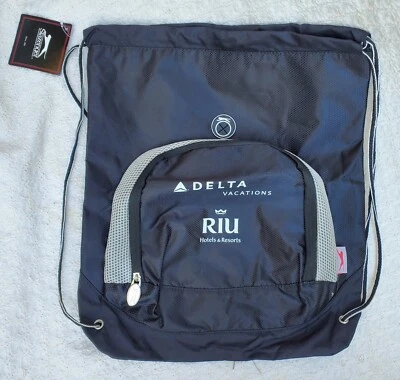 Slazenger Turf Series Black Delta Riu Hotel & Resorts Cinch Drawstring Backpack - Image 1 of 4