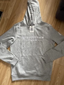 Hurlingham Polo 1875 neu grauer kleiner Kapuzenpullover für Herren UVP 80 £ - Bild 1 von 5