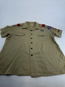 Camisa Uniforme Boy Scout De Colección BSA Oficial Para Hombre Talla XL Manga Parches Poliéster - Imagen 1 de 11