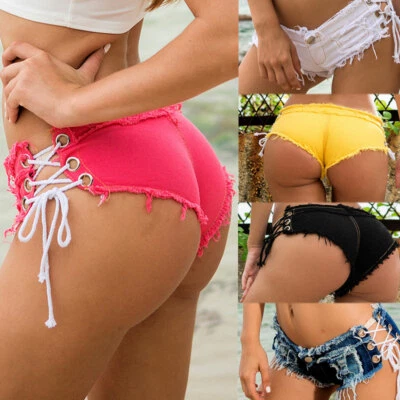 Sexy Women Mini Hot Pants Jeans   Shorts Denim Low Waist Shorts Clubwear - Image 1 of 4