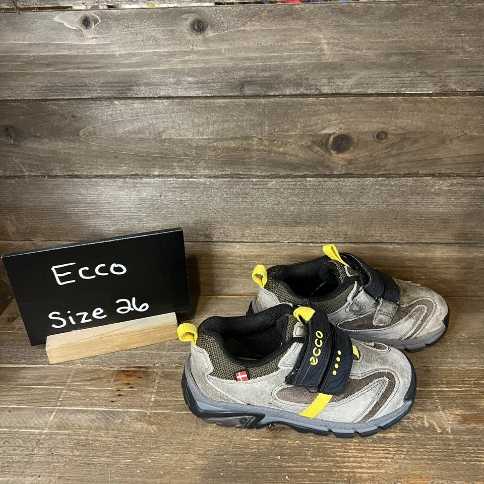 Niños Niños Ecco Marrón Gamuza Exterior Caminar Tenis Zapatos EUR 26 US 9.5 GUC Foto 1 de 4
