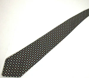 Croft & Barrow Herrenkrawatte Krawatte dunkelblau beige gepunktet 100 % Seide 59 Zoll  - Bild 1 von 4