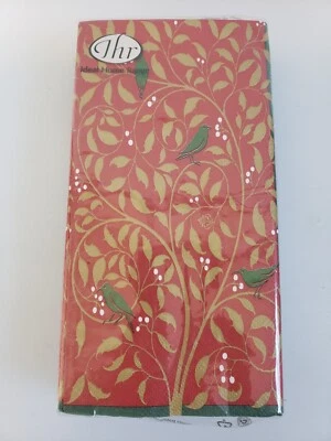 Ideal Home Range IHR  NWT Germany Christmas Napkins Willow Birds Dark Red Gold - Image 1 of 4