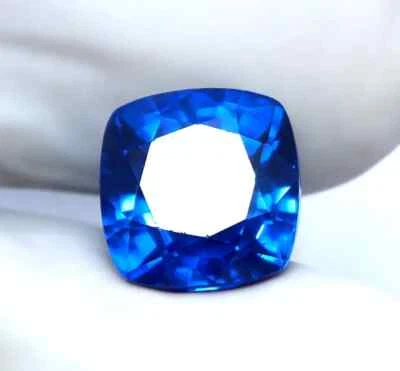 Natural Blue Tanzanite 9.05 Ct Cushion Cut Certified Loose Gemstone + Free Gift - Image 1 of 4