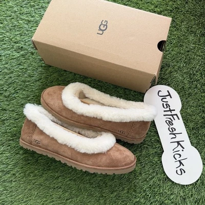 UGG Zora Ballet Plano Castaño (W) 1178111-CHE Nuevo EN MANO Talla 6.5W 7W 8W Foto 1 de 4