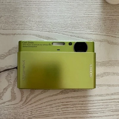 Sony Cyber Shot DSC-T77 Digital Camera Green 10.1MP 4x Optical Zoom Auto Focus - Image 1 of 4
