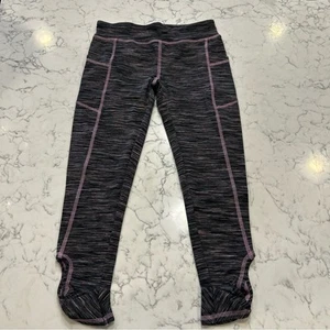 NWOT Lands End Space Dye Gray & Pink Pull On Leggings Size 8+ - Picture 1 of 5