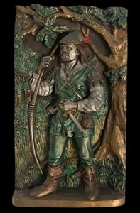 Vintage Kolonialjäger Robin Hood Wandrelief Skulptur * C01-z - Bild 1 von 2