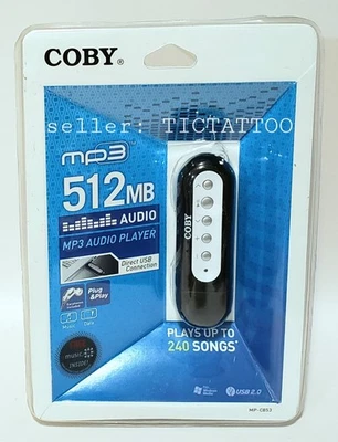 🔥 COBY MP-C853 Silver/Black 512 MB Digital Media Player MP3 Audio Player NEW - Image 1 of 4
