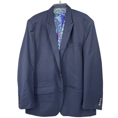 Robert Graham Wool Sport Coat Mens 48R Blue Tailored Fit Suit Jacket Blazer - Image 1 of 4