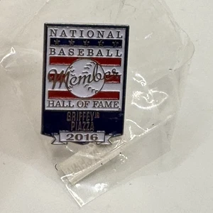 Ken Griffey Jr.  Mike Piazza MLB 2016 National Baseball Hall of Fame Member Pin - Picture 1 of 6