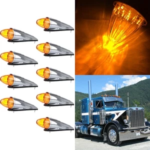 New 9x 17LED Amber Torpedo Cab Marker Clearance Roof Running Light - Picture 1 of 12