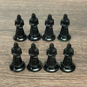 Set of 8 Kingsway Florentine 1947 Replica 11th Century Chess Pieces BLACK PAWNS - Picture 1 of 12