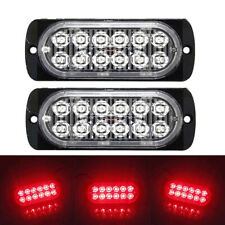 Produktbild - 2er Rot Auto LKW 12 LED Frontblitzer Blitzlicht Warnleuchte Strobe Lampe 12V 24V