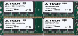 2GB 2x1GB PC3200 DDR-400 A-TECH BUFFALO 8 88086 DDR1 Desktop Ram Memory Kit DIMM - Picture 1 of 2