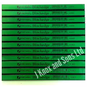 12 Rexel Blackedge Carpenters Pencil Hard Green Wood Marking Pencils Carpenter - Picture 1 of 1