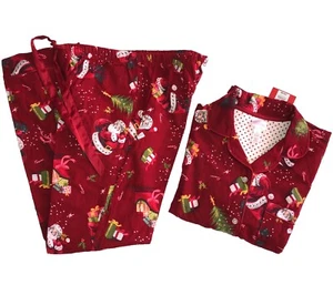 Wondershop Flannel Christmas Pajamas Santa Holiday Womens 2 Piece Size XS New - Picture 1 of 8