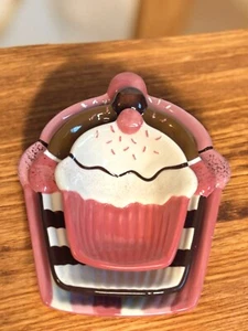 3 Nesting Valentine's Day Cupcake Bowls / Dish Kohls Birthday Retired - Picture 1 of 5