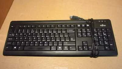 Fujitsu KB410 K US S26381-K511-L-402-B1 USB QWERTY Keyboard Black Tastatur - Bild 1 von 3