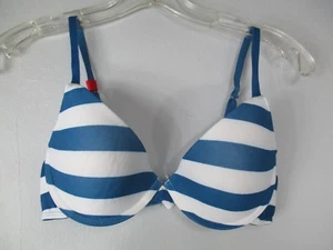 SO 36 B Blue Beach Stripe Underwire Bra - Picture 1 of 12