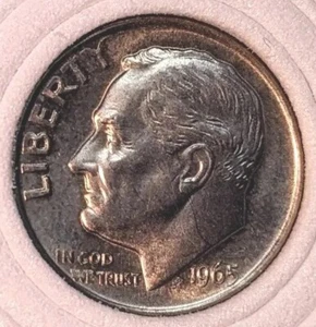 1965 USA DIME VERY DETAIL FULL LINES MAGNIFECENT TONES DOUBLE ON DATE 1965 DDR * - Bild 1 von 4