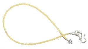 Pulsera de plata fina 925 con piedras preciosas de circón amarillo de 2 mm cuentas redondas de 10" G-13 - Imagen 1 de 7