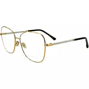 Marco de gafas de metal para mujer Jimmy Choo JC322 0RHL dorado negro 56-15 Italia con estuche - Imagen 1 de 6