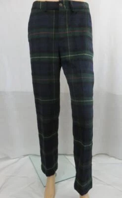 Pantalones Polo Ralph Lauren Verde Lana A Cuadros Bolsillos Calce Ajustado Talla 18 Foto 1 de 4