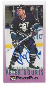 Peter Douris Signed 1993/94 Fleer Power Play Card #284 Anaheim Mighty Ducks - Picture 1 of 2