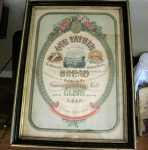 Lord's Prayer Illustrated 1875 22.5x16.5" - Picture 1 of 7