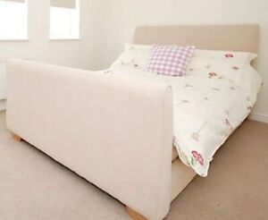 UPHOLSTERED DOUBLE BED FRAME JOHN LEWIS CREAM + PILLOW TOP MATTRESS COST £1300
