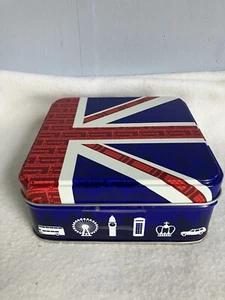 Union Jack, icone GB, latta caramelle quadrata - Foto 1 di 5