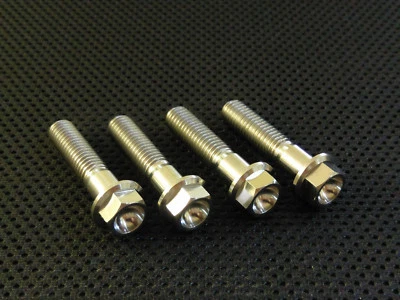 Suzuki GSXR750 Titanium Front Axle Pinch Bolts 00-03 Ti Hex Flange  - Image 1 of 3